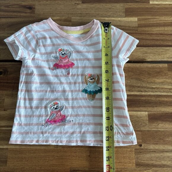 Mini Boden Appliqué Shirt Striped Ballerinas Short Sleeve Preppy 2-3 Years - Picture 13 of 13